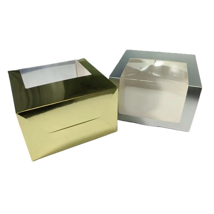  Customized Birthday Cake Gift Boxes with Black Frosted Cap & Transparent Window for Baseball Caps