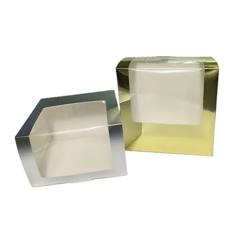  Customized Birthday Cake Gift Boxes with Black Frosted Cap & Transparent Window for Baseball Caps