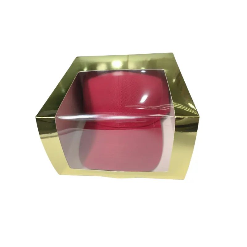  Customized Birthday Cake Gift Boxes with Black Frosted Cap & Transparent Window for Baseball Caps