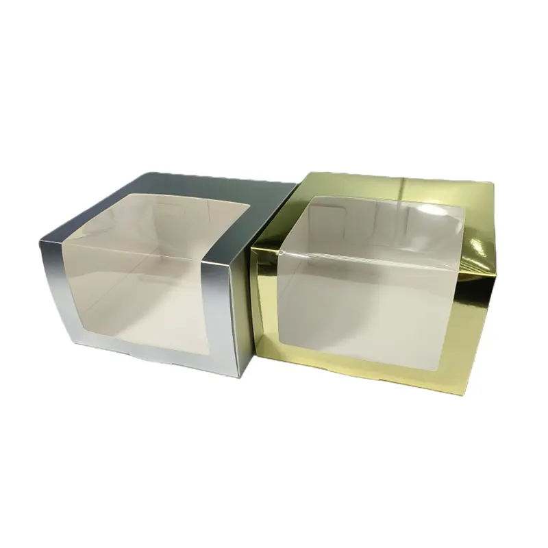  Customized Birthday Cake Gift Boxes with Black Frosted Cap & Transparent Window for Baseball Caps