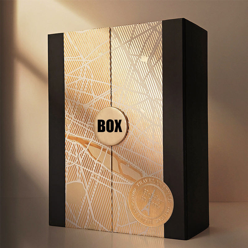  Customized Christmas Double Door Calendar Blind Box with Logo Printing & Hand Torn Cosmetic Packaging