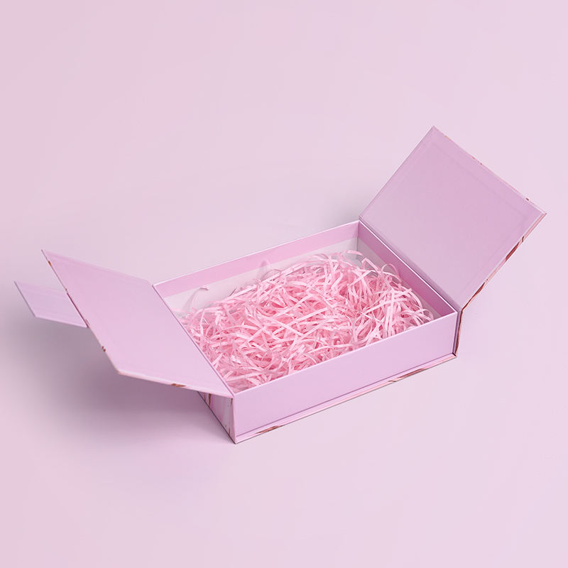  Customized Pink Double Door Magnetic Gift Box with Gold Stamping for Wig, Clothing, Wine & Cosmetics