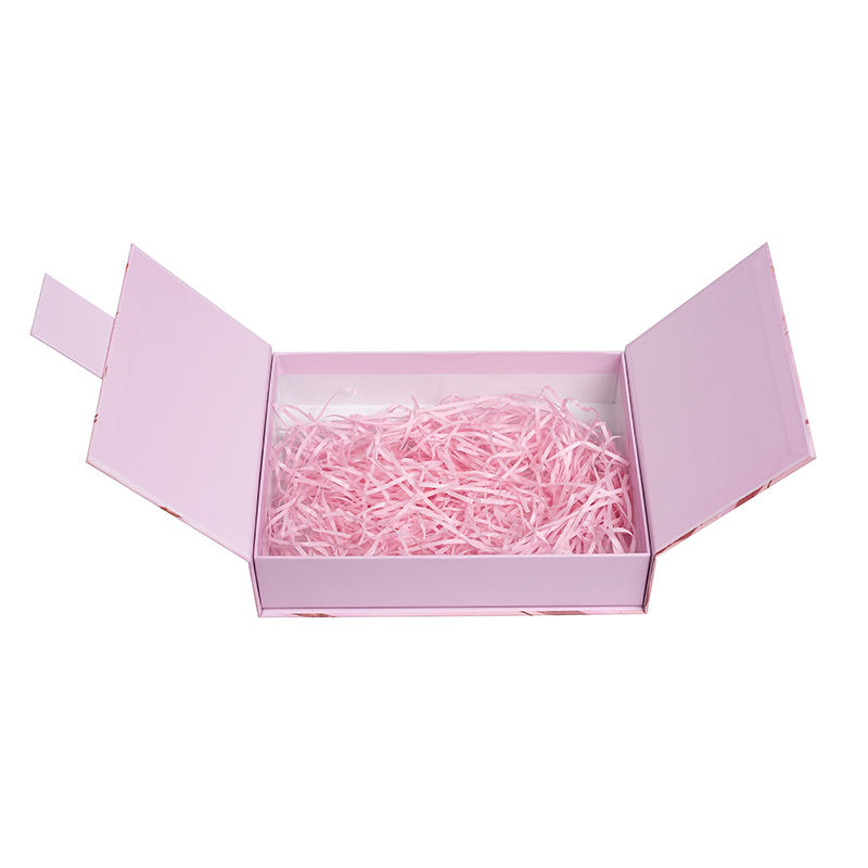  Customized Pink Double Door Magnetic Gift Box with Gold Stamping for Wig, Clothing, Wine & Cosmetics