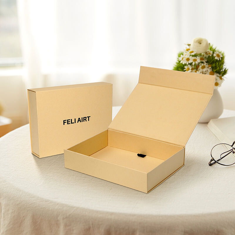  Custom Yellow Folding Magnetic Gift Boxes - Rigid Cardboard, Collapsible, Matt Finish with Logo Printing