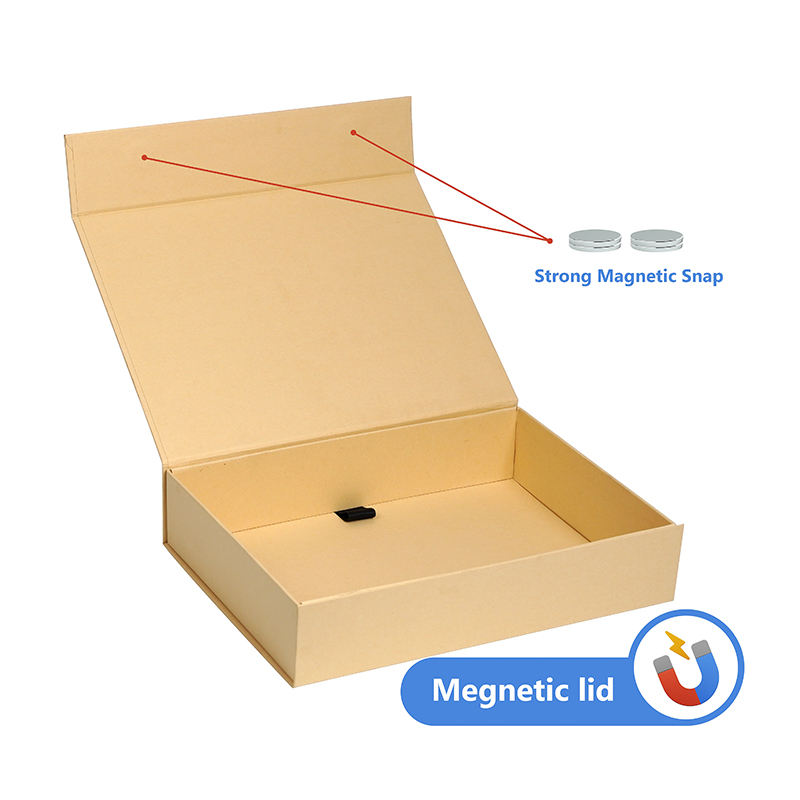  Custom Yellow Folding Magnetic Gift Boxes - Rigid Cardboard, Collapsible, Matt Finish with Logo Printing