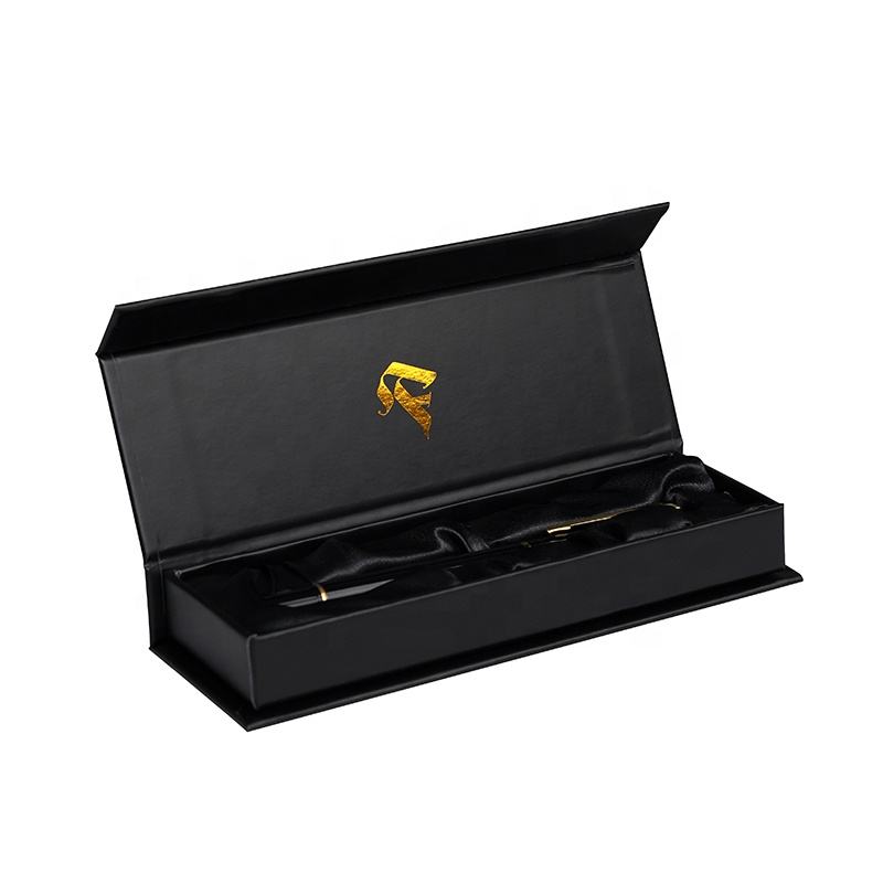  Custom Magnetic Cardboard Gift Box with Foil Gold Stamping for Pen Packaging