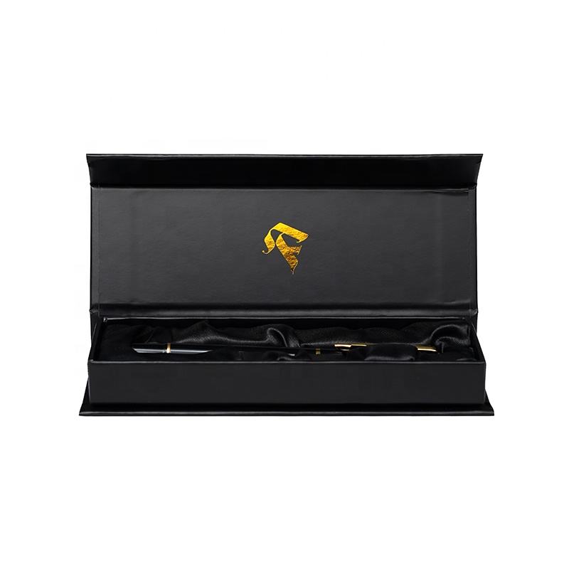  Custom Magnetic Cardboard Gift Box with Foil Gold Stamping for Pen Packaging