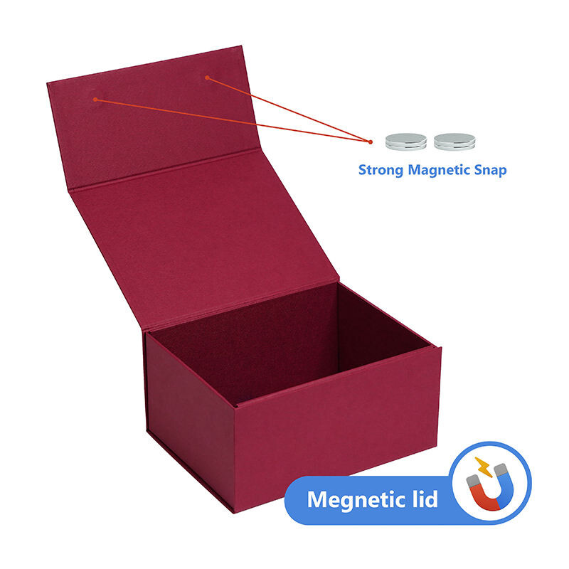  Custom Red Magnetic Folding Box for Hair, Jewelry, Cosmetics, Shoes & Clothing - Eco-Friendly Cardboard Packaging