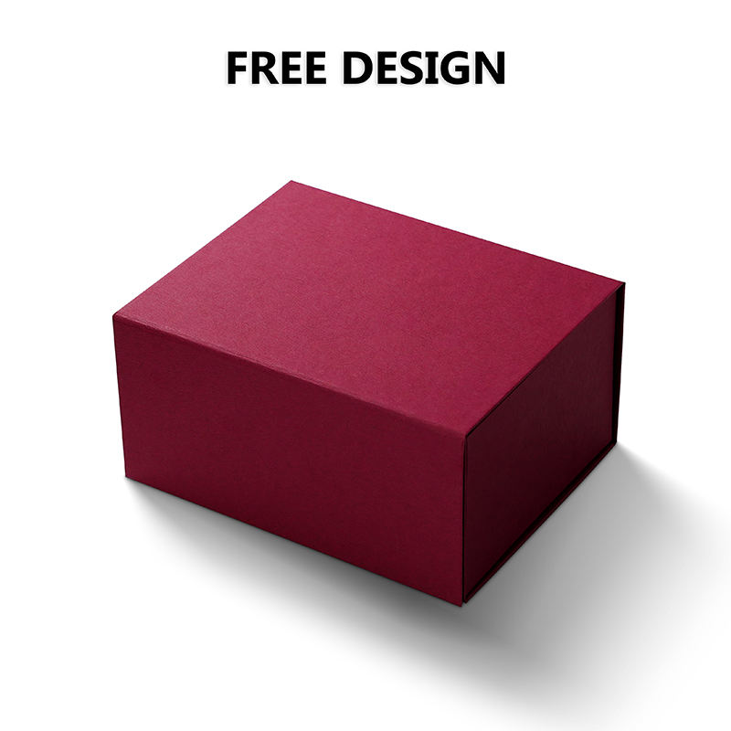  Custom Red Magnetic Folding Box for Hair, Jewelry, Cosmetics, Shoes & Clothing - Eco-Friendly Cardboard Packaging