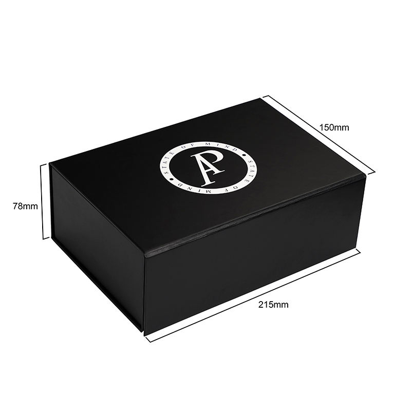  Custom Black Folding Cardboard Magnet Gift Box with Logo for Cosmetics, Handbags, Shoes & Clothing