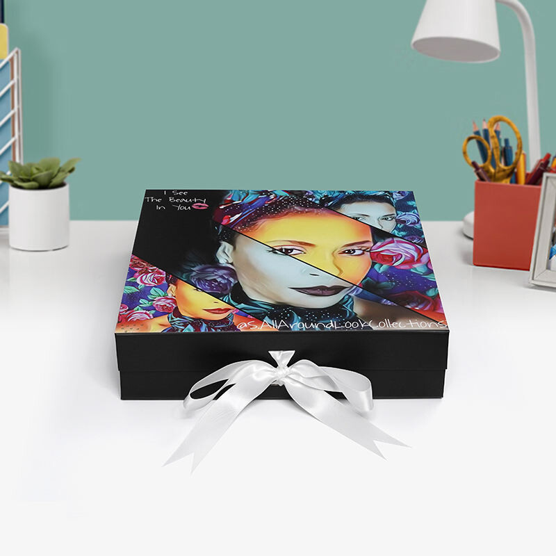  Customized Folding Box Gift Packaging with Magnet Closure & Logo Printing for Wigs, Cosmetics, Hats & Handbags