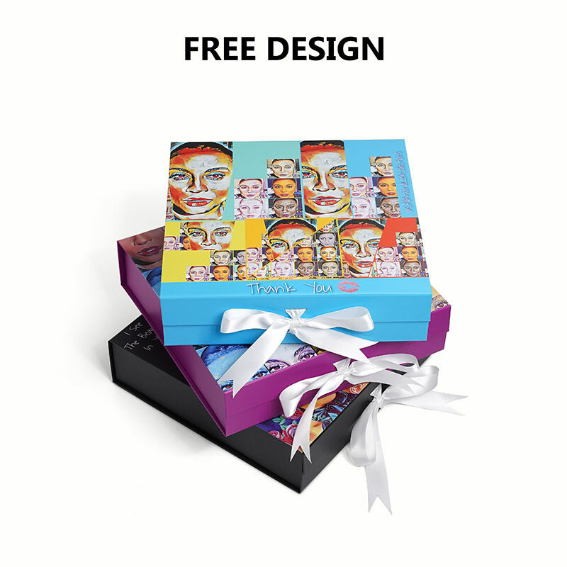  Customized Folding Box Gift Packaging with Magnet Closure & Logo Printing for Wigs, Cosmetics, Hats & Handbags