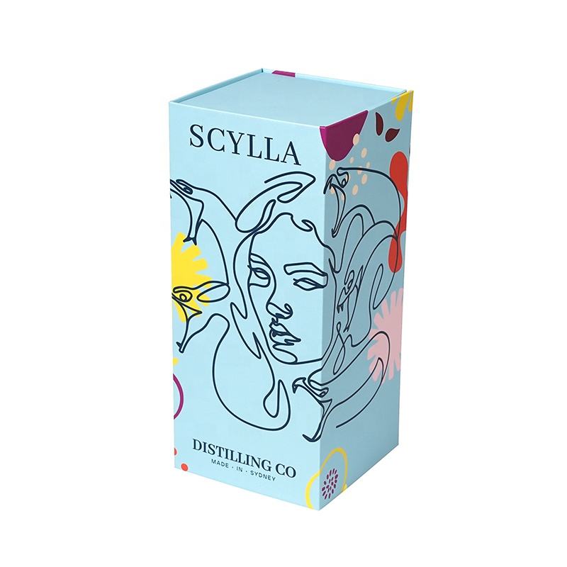  Recycled Custom Rigid Cardboard Magnetic Foldable Wine Gift Boxes with Matt Lamination