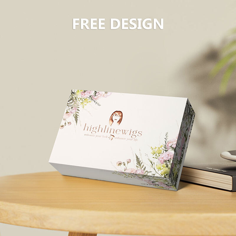  Luxury Custom Logo Gold Stamping Embossed Cardboard Magnet Gift Box for Wig Hair Packaging