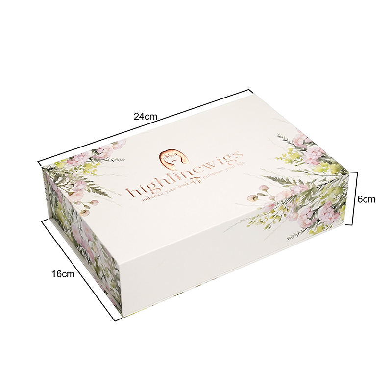  Luxury Custom Logo Gold Stamping Embossed Cardboard Magnet Gift Box for Wig Hair Packaging