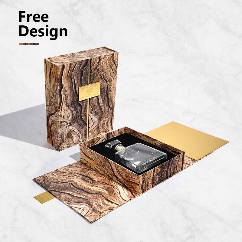  Custom Premium Double Door Gold Printed Cardboard Boxes for Wine, Whisky & Champagne