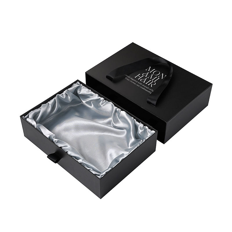  Custom Logo Rigid Sliding Drawer Gift Box for Jewelry & Wig Storage with Silk Lining Wholesale