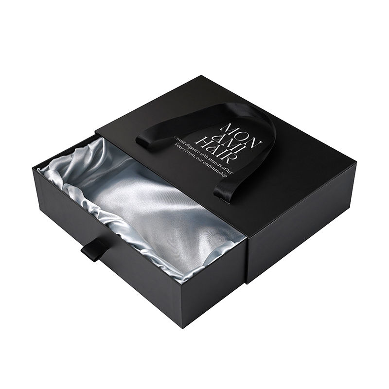  Custom Logo Rigid Sliding Drawer Gift Box for Jewelry & Wig Storage with Silk Lining Wholesale
