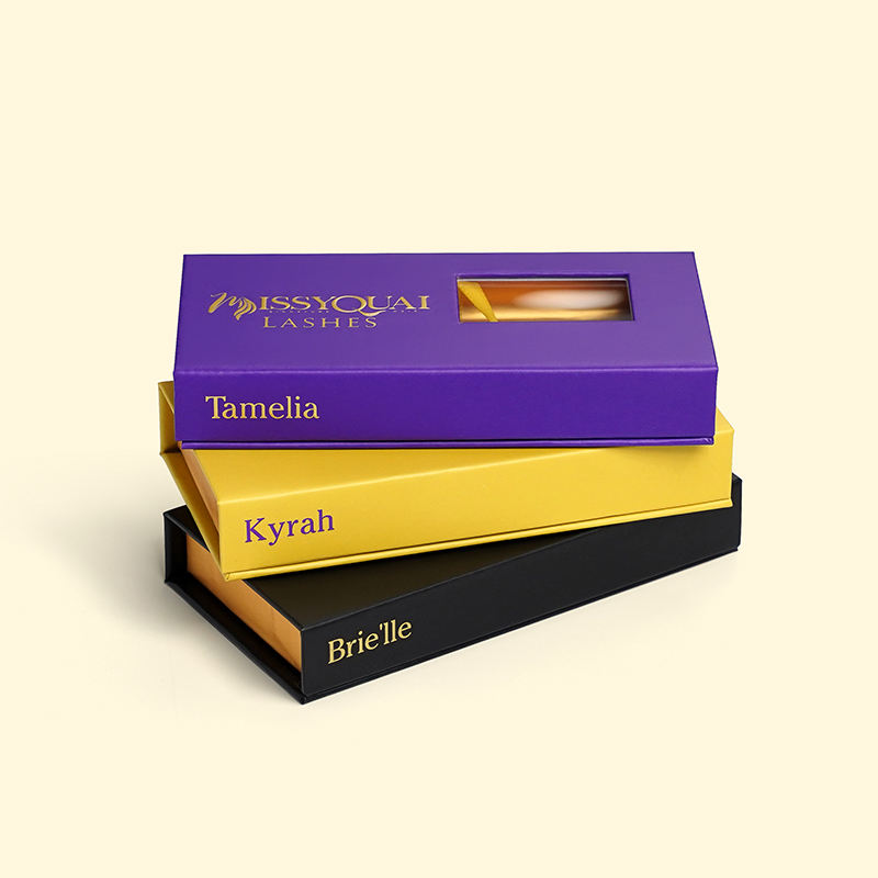  High-End Eyelash & Cosmetic Gift Packaging Boxes with Window Ribbon