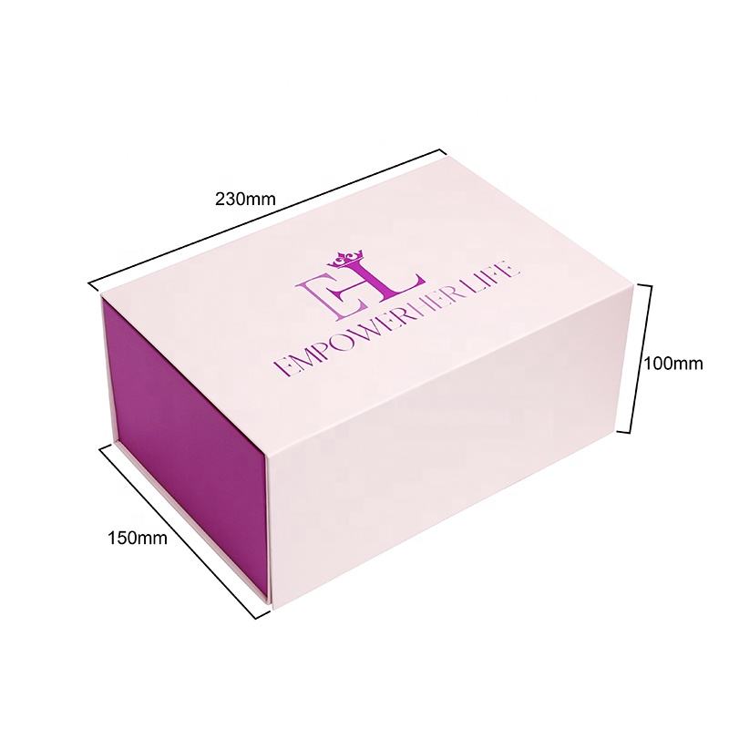  Custom Luxury Magnetic Folding Flat Cosmetic Gift Boxes with High-Quality Pink Printing