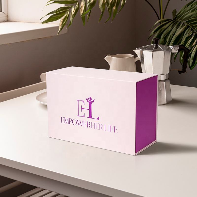  Custom Luxury Magnetic Folding Flat Cosmetic Gift Boxes with High-Quality Pink Printing