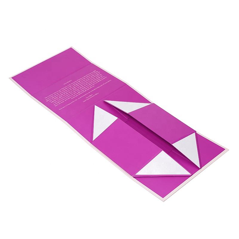  Custom Luxury Magnetic Folding Flat Cosmetic Gift Boxes with High-Quality Pink Printing