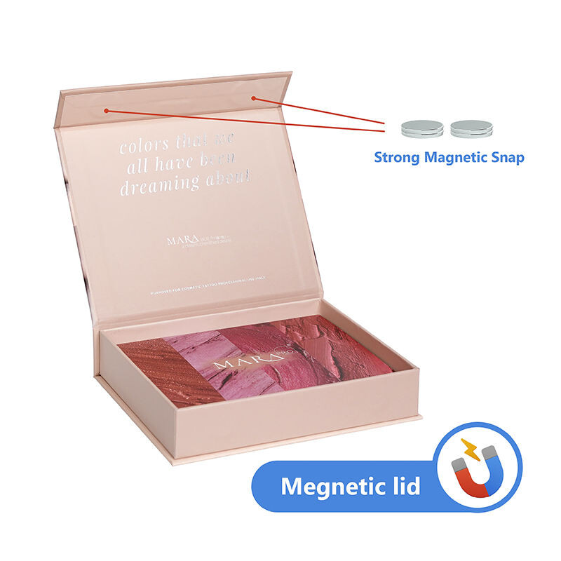  Customized Luxury Cardboard Magnet Box with Silk Handle for Lipstick Packaging