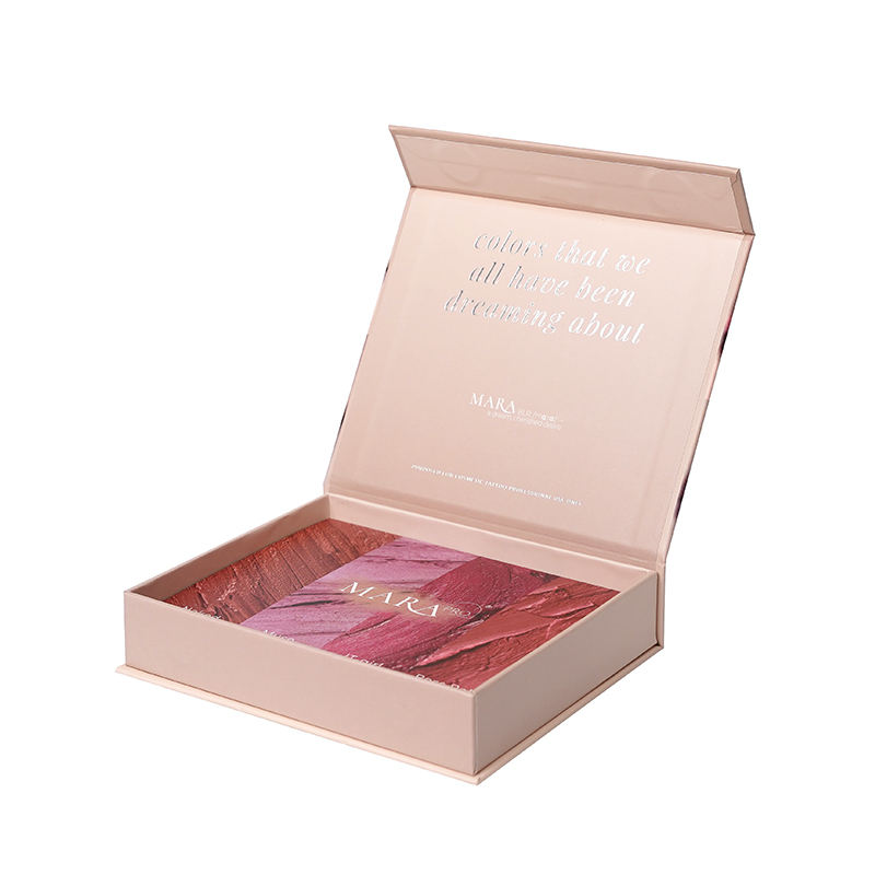  Customized Luxury Cardboard Magnet Box with Silk Handle for Lipstick Packaging