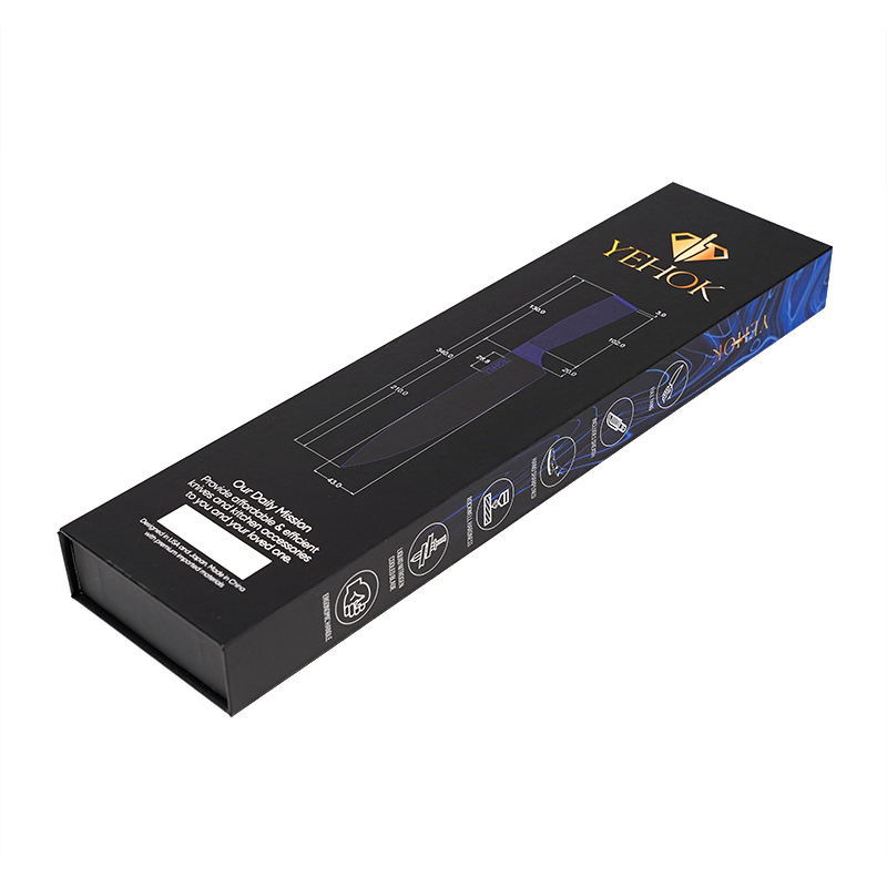  Customized Rigid Gift Set Packaging for Kitchen Chef Knife with Magnetic Flip Cover & Foam Display