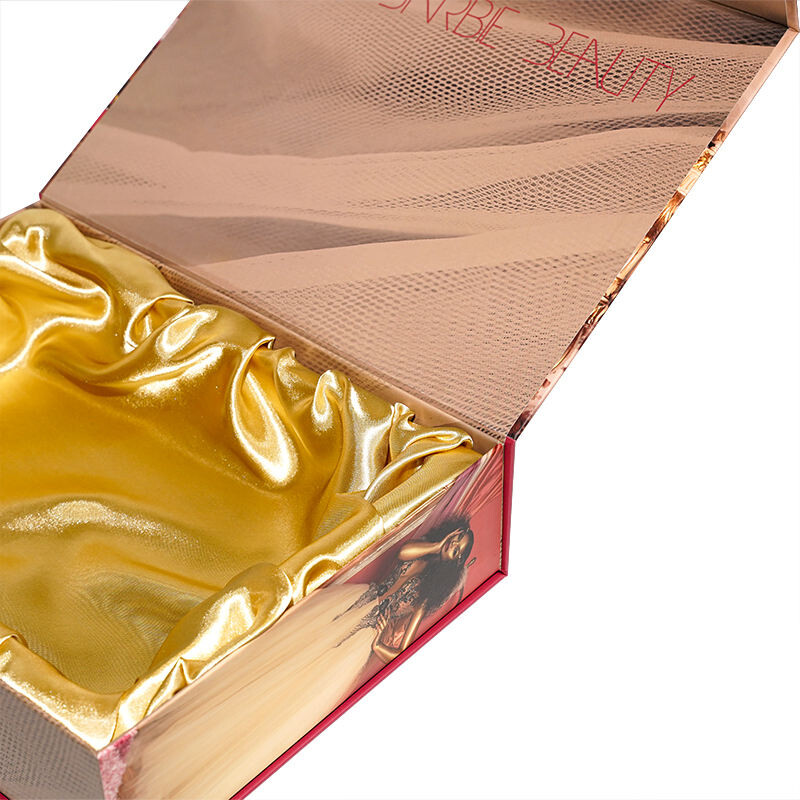  New Designer Hair Extension Gift Box - Book Shaped Cardboard Packaging with Satin Silk Insert