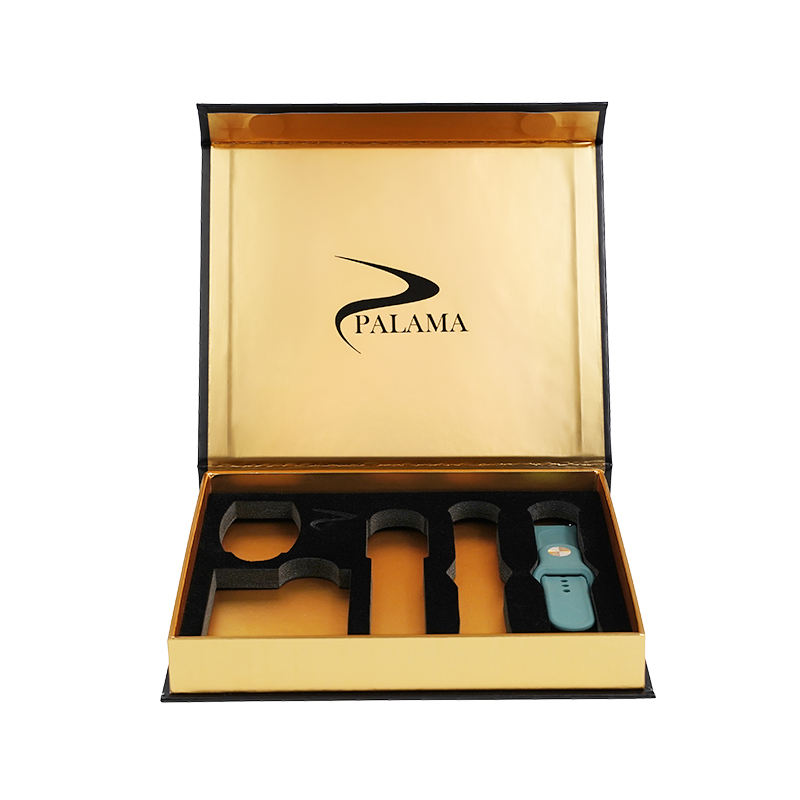  Luxury High-End Custom Magnet Close Cardboard Box with Foam Insert - Black Golden Design