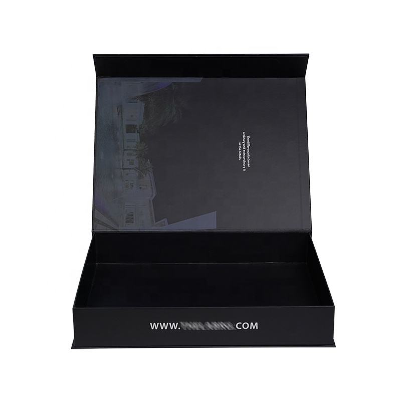  High-Quality Premium Magnetic Close Cardboard Box with Foam Insert - Customizable Black Box with White Logo