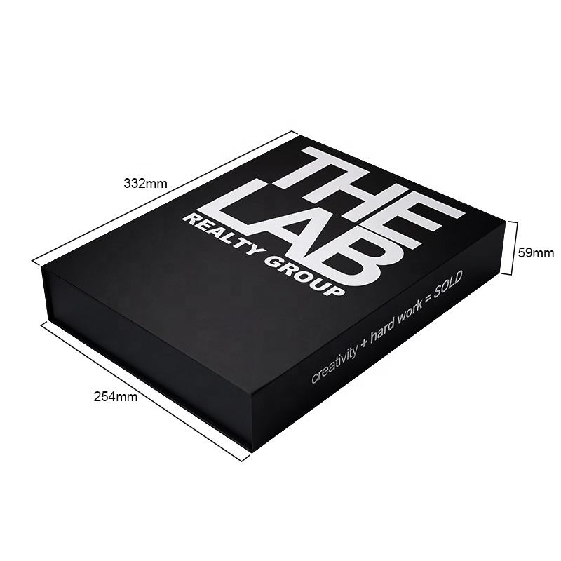  High-Quality Premium Magnetic Close Cardboard Box with Foam Insert - Customizable Black Box with White Logo