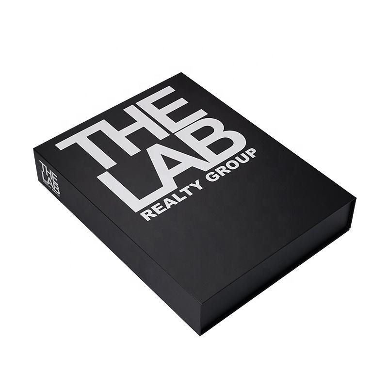  High-Quality Premium Magnetic Close Cardboard Box with Foam Insert - Customizable Black Box with White Logo