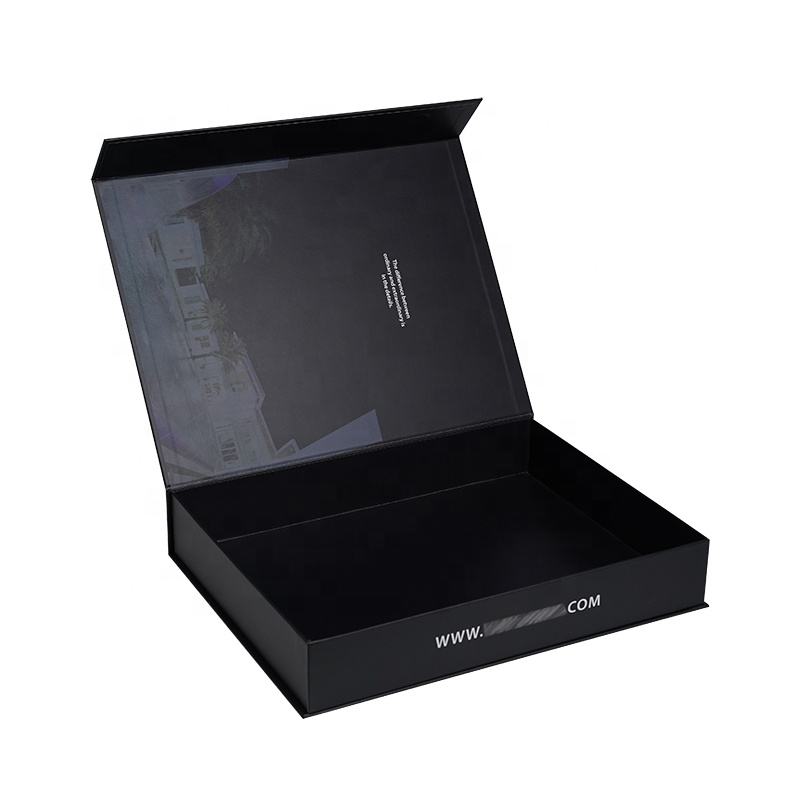  High-Quality Premium Magnetic Close Cardboard Box with Foam Insert - Customizable Black Box with White Logo