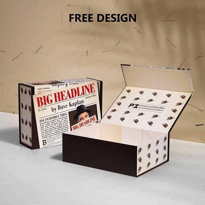  Customized Hard Cardboard Magnet Closed Folding Boxes for Shirt, Hair, Jewelry, and Cosmetic Packaging - Recycled, Collapsible, Matt Lamination