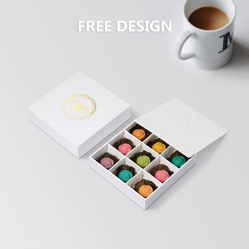  Luxury Cardboard Chocolate Boxes with Lid - Custom Sweet Paper Date Boxes for Tea & Truffle Chocolates