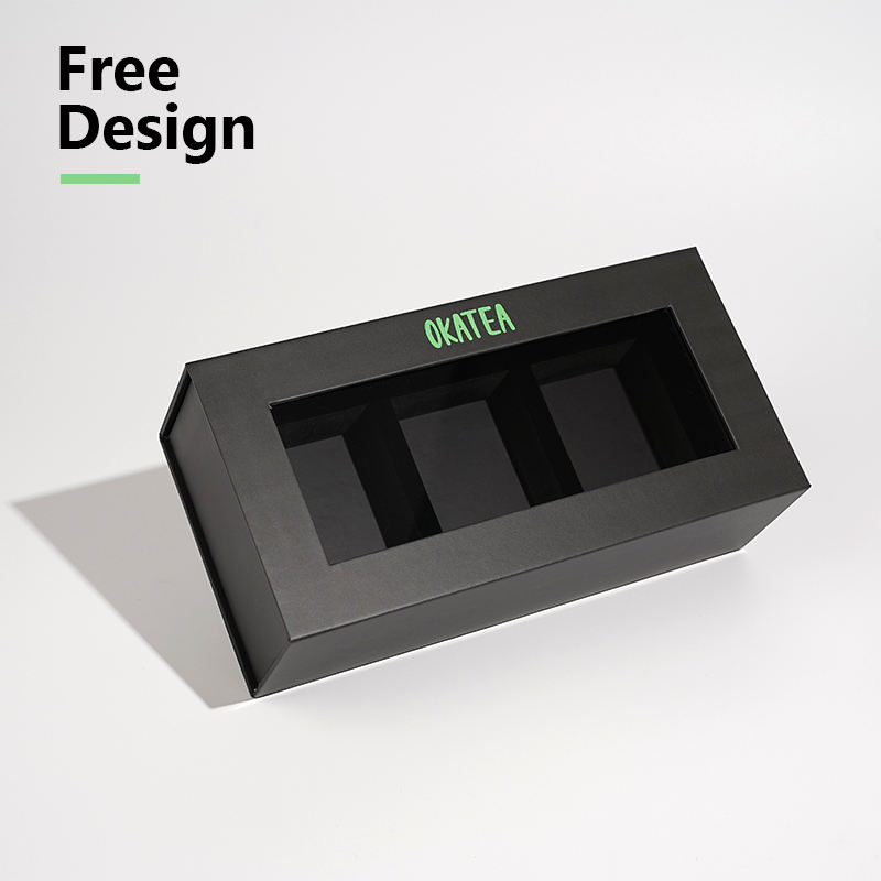  Luxury Custom Printed Logo Paper Gel Nail Care Packaging Box Set with Magnetic Window for Gift