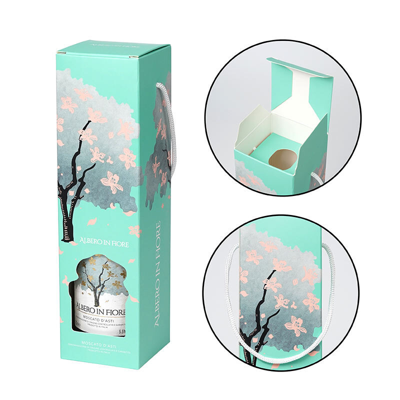  Wholesale Custom Wine Box Packaging with Handle for Single Bottle Champagne - Shenzhen Kaijie Packaging