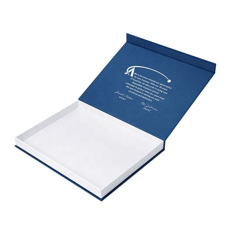  Custom Blue Special Texture Paper Packaging: Embossed Magnetic Box with Sleeve