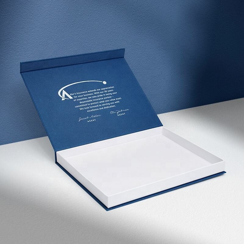  Custom Blue Special Texture Paper Packaging: Embossed Magnetic Box with Sleeve