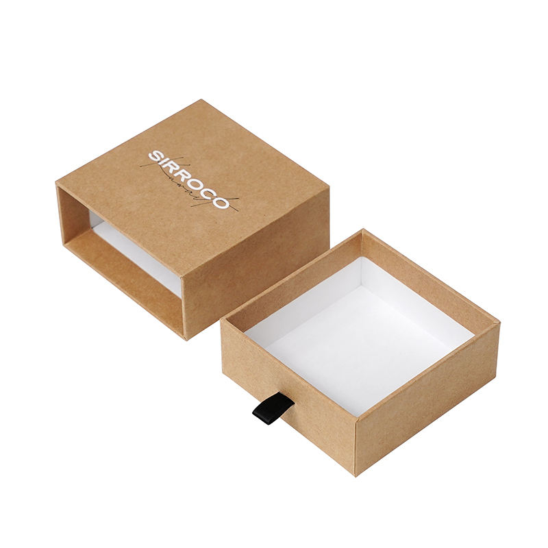Drawer Box Custom Color Logo Wholesale Recycled Rigid Cardboard Kraft Paper Jewelry Accessory Packaging Gift Box Matt Lamination