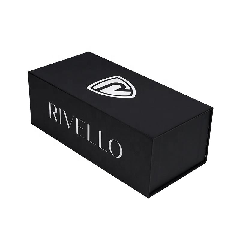  Customized Luxury Black Magnetic Closure Rigid Cardboard Gift Box for Boxing Gloves with Custom Logo