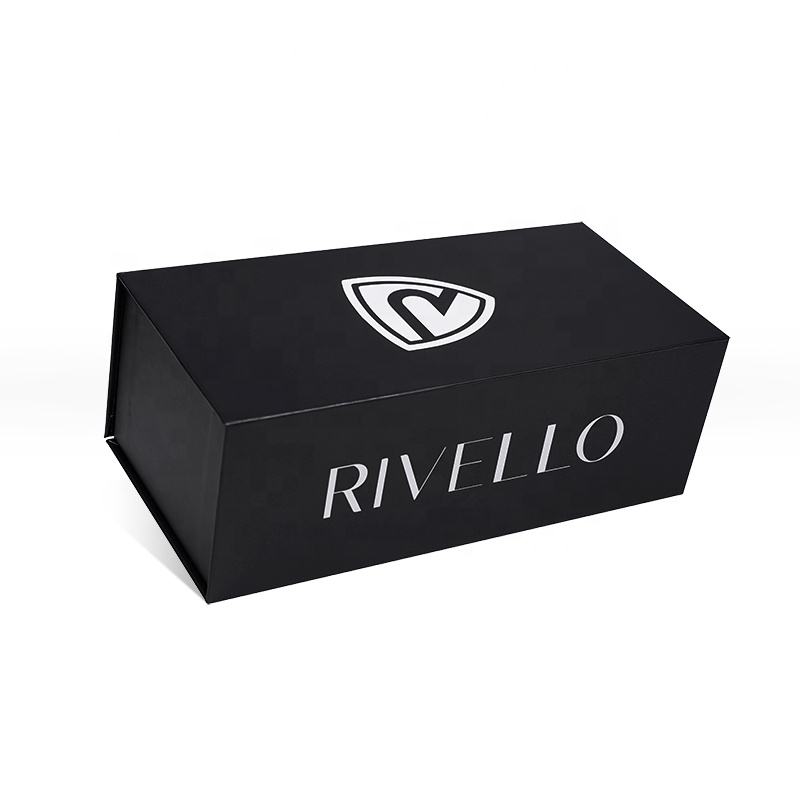  Customized Luxury Black Magnetic Closure Rigid Cardboard Gift Box for Boxing Gloves with Custom Logo