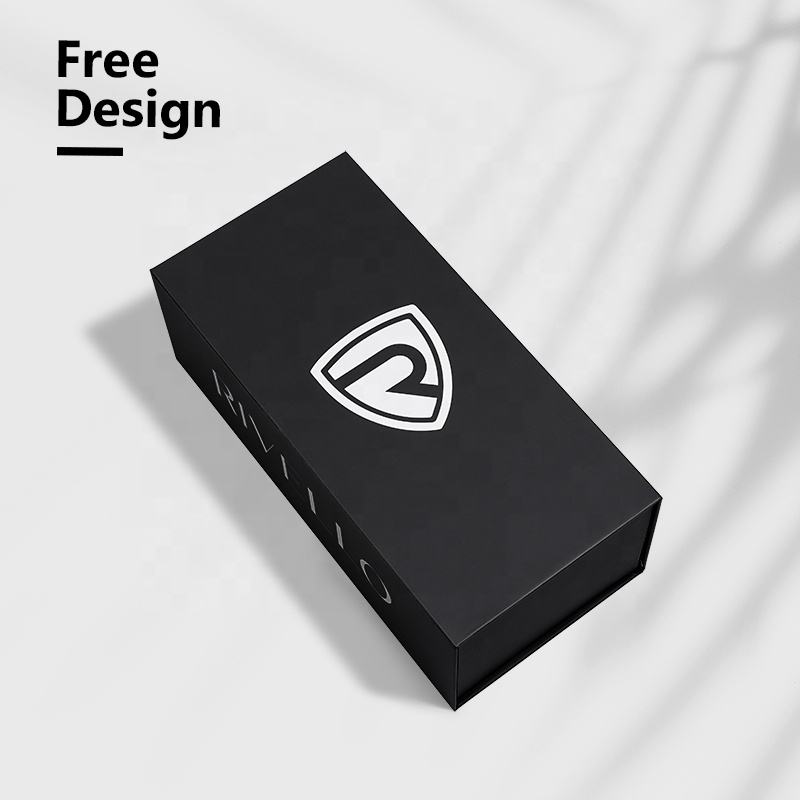  Customized Luxury Black Magnetic Closure Rigid Cardboard Gift Box for Boxing Gloves with Custom Logo