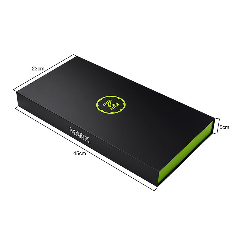  Custom Logo Matte Black Rigid Cardboard Book Shape Magnetic Closure Paddle Packaging Racket Gift Box