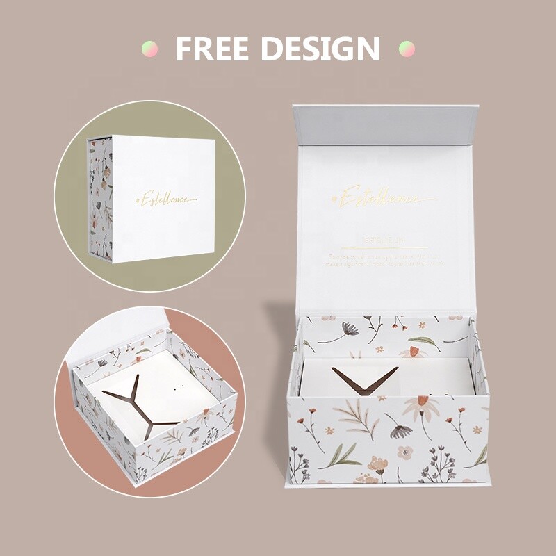  Custom Logo Color Printing Magnetic Gift Boxes - Rigid Cardboard Jewelry Packaging with Matt Lamination