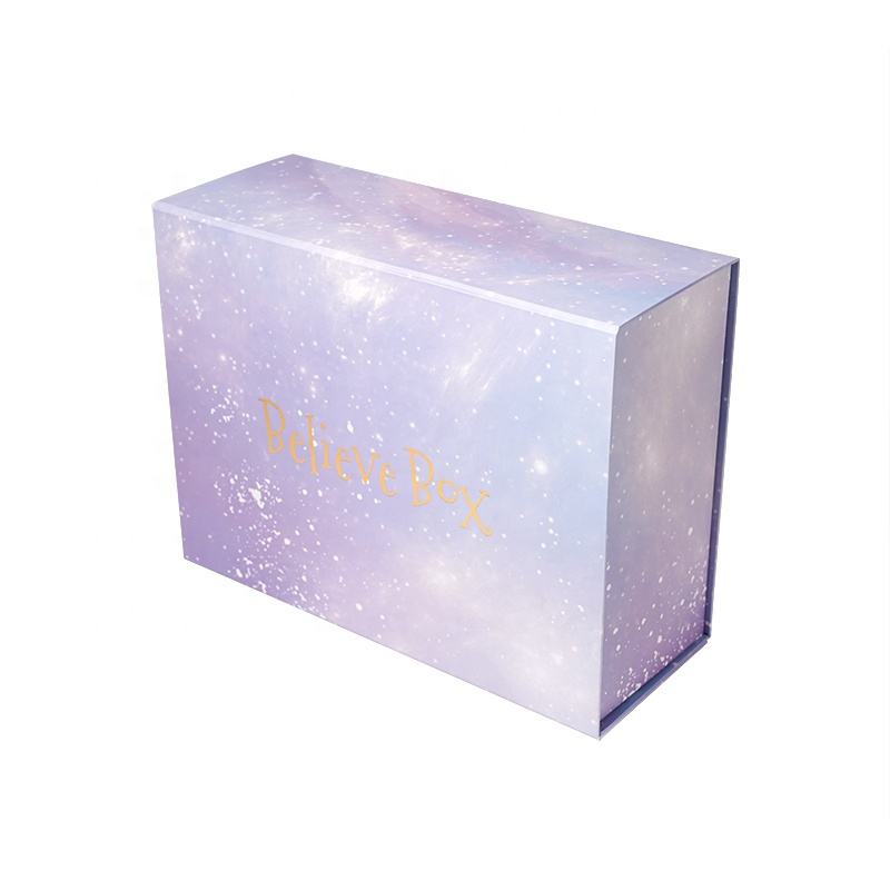  Customized Purple Collapsible Gift Boxes - High-Quality Recycled Cardboard Packaging with Matt Lamination
