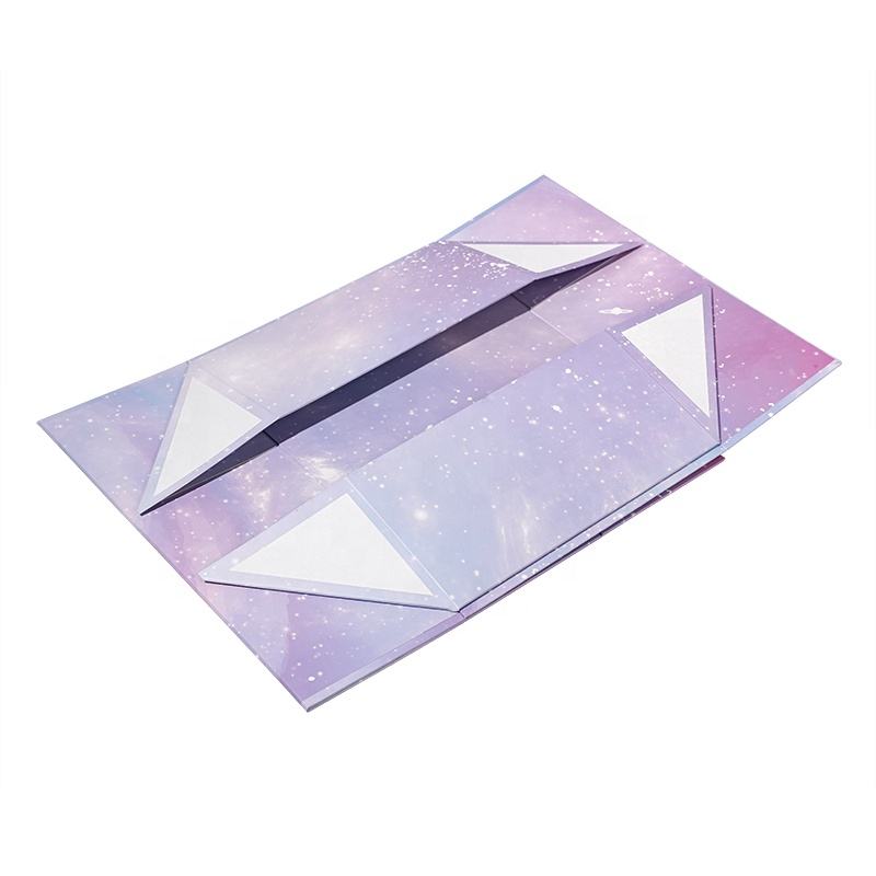  Customized Purple Collapsible Gift Boxes - High-Quality Recycled Cardboard Packaging with Matt Lamination