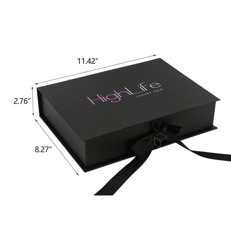  Wholesale Custom Printed Luxury Paper Folding Wig Hair Gift Boxes with Magnetic Closure and Ribbon